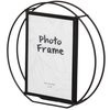 Fabulaxe Modern Circle Shape Black Metal Decor Photo Frame for Tabletop Display, 6 x 8 QI004499.BK.L